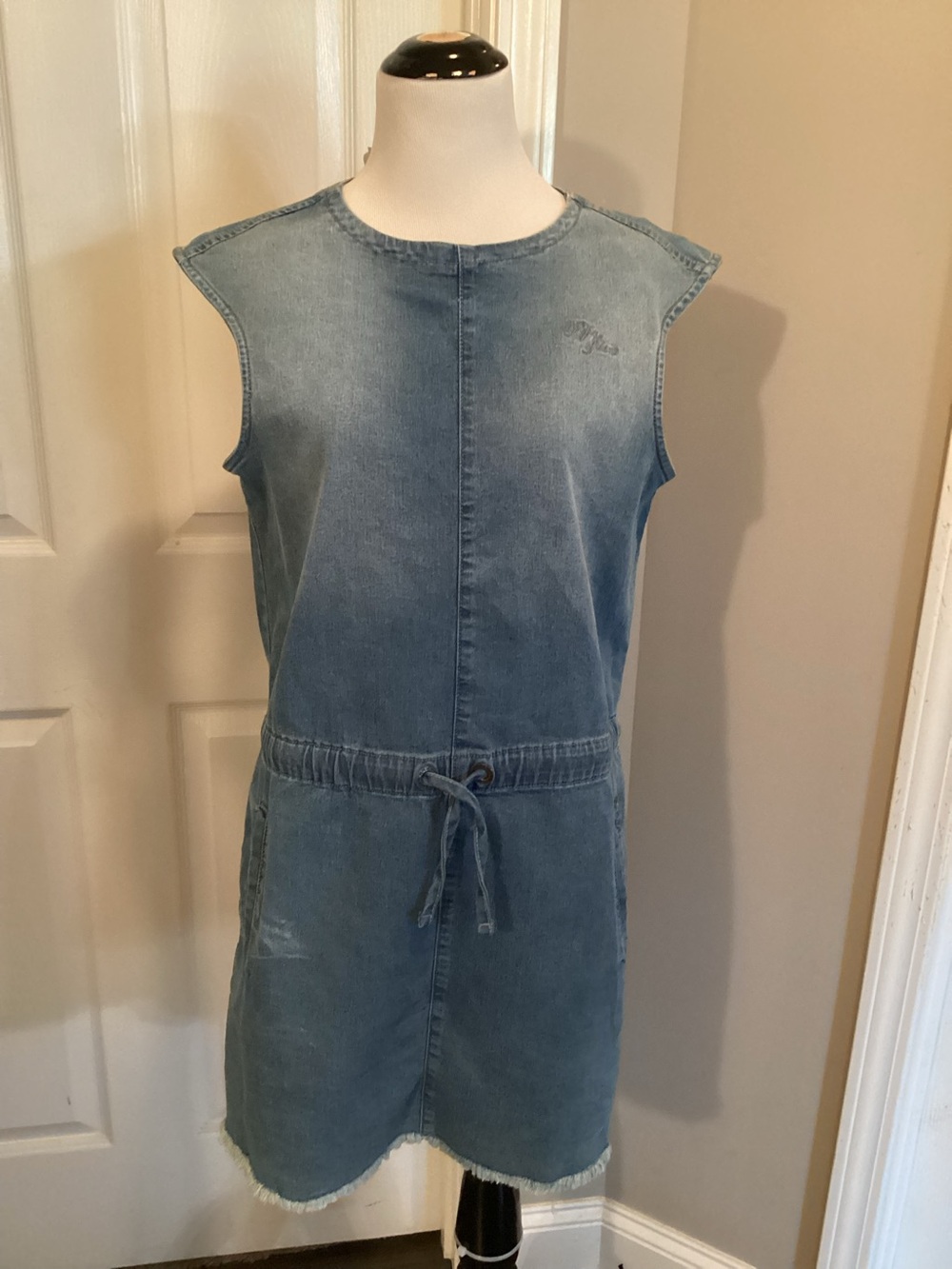 Pepe Jeans 16 Denim Short Dress Distressed Y2K
